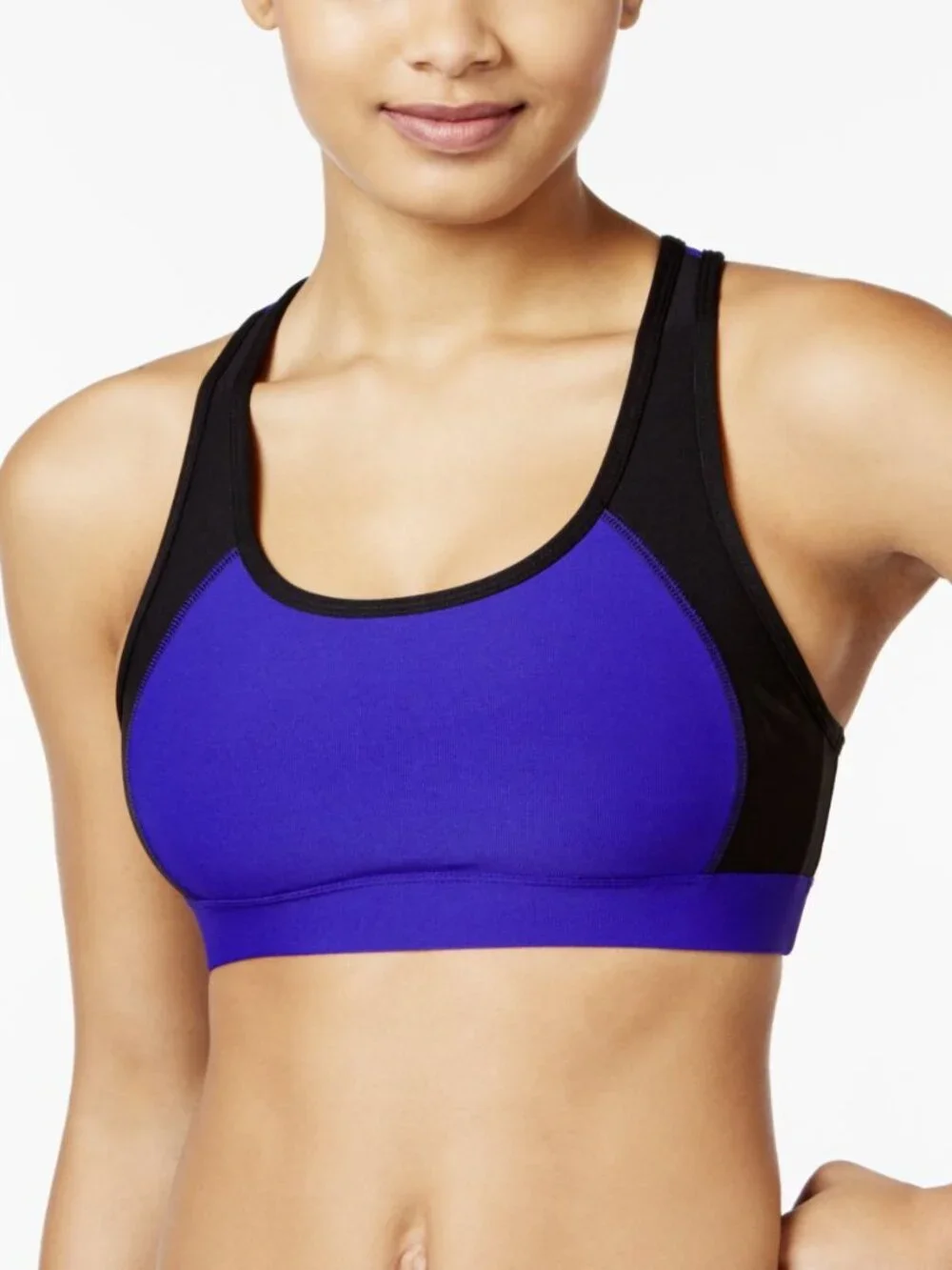 Ideology Womens Activewear Ladder Back Mid Impact Sports Bra Color Blazing Purpl